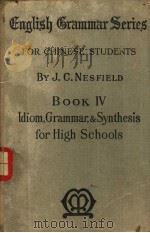 IDIOM GRAMMAR AND SYNTHESIS     PDF电子版封面    J·C·NESFIELD 