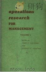 OPERATIONS RESEARCH FOR MANAGEMENT VOLUME 1（ PDF版）