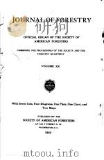 JOURNAL OF FORESTRY VOLUME 20 PDF电子版封面