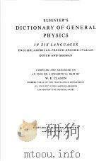 DICTIONARY OF GENERAL PHYSICS PDF电子版封面 W.E.CLASON