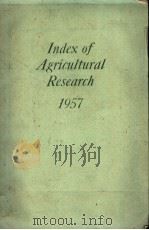 INDEX OF AGRICULTURAL RESEARCH PDF电子版封面