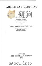 FABRICS AND CLOTHING PDF电子版封面