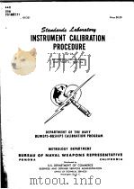 INSTRUMENT CALIBRATION PROCEDURE AQ-18 PDF电子版封面