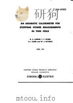 AN ADIABATIC CALORIMETER FOR STOPPING POWER MEASUREMENTS IN THIN FOILS PDF电子版封面