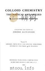 COLLOID CHEMISTRY THEORETICAL AND APPLIED PDF电子版封面