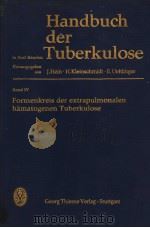HANDBUCH DER TUBERKULOSE Ⅳ PDF电子版封面 PROF.DR.J.HEIN PROF.DR.DR.H.C