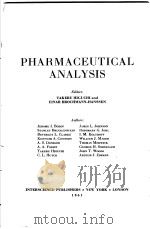 PHARMACEUTICAL ANALYSIS PDF电子版封面