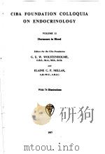 CIBA FOUNDATION COLLOQUIA ON ENDOCRINOLOGY  VOLUME 11  HORMONES IN BLOOD     PDF电子版封面     