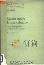 CANCER ACTIVE IMMUNOTHERAPY PDF电子版封面 0378070618