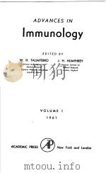 ADVANCES IN IMMUNLOLGY VOLUME 1     PDF电子版封面    W.H.TALIAFERRO J.H.HUMPHREY 