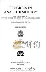 PROGRESS IN ANAESTHESIOLOGY 1970 PDF电子版封面