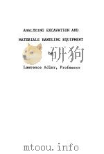 ANALYZING EXCAVATION AND MATERIALS HANDLING EQUIPMENT PDF电子版封面