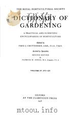 THE ROYAL HORTICULTURAL SOCIETY DICTIONARY OF GARDENING PDF电子版封面 FRED J·CHITTENDEN