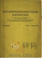 NATURWISSENSCHAFTLICHE RUNDSCHAU PDF电子版封面 VON H.W.FRICKHINGER