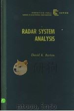 RADAR SYSTEM ANALYSIS PDF电子版封面