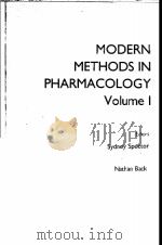 MODERN METHODS IN PHARMACOLOGY PDF电子版封面 0845125001