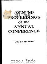 ACM 80 PROCEEDINGS OF THE ANNUAL CONFERENCE PDF电子版封面