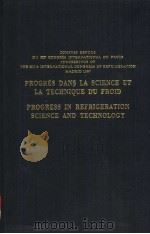 PROGRES DANS LA SCIENCE ET LA TECHNIQUE DU FROID  VOLUME 4     PDF电子版封面     