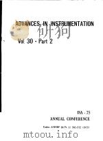 ADVANCES IN INSTRUMENTATION VOL.30 PART 2 1975 PDF电子版封面