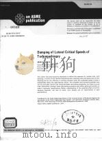 DAMPING OF LATERAL CRITICAL SPEEDS OF TURBOMACHINERY PDF电子版封面 JOHN A.TUTTLE