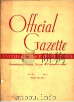 OFFICIAL GAZETTE UNITED STATES PATENT OFFICE VOL.781 NO.4 1962 PDF电子版封面