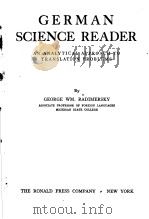 GERMAN SCIENCE READER PDF电子版封面