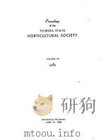 PROCEEDINGS OF THE NINETY-FIFTH ANNUAL MEETING OF THE FLORIDA STATE HORTICULTURAL SOCIETY VOLUME 95 1982 PDF电子版封面