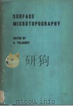SURFACE MICROTOPOGRAPHY PDF电子版封面 S.TOLANSKY