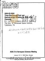 THREE-DIMENSIONAL FLUID AND ELECTRODYNAMIC MODELING FOR MHD DCW CHANNELS   1983  PDF电子版封面     