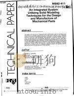 AN INTEGRATED SYSTEM UTILIZING SOLID MODELING TECHNIQUES FOR THE DESIGN AND MANUFACTURE OF MECHANICA PDF电子版封面