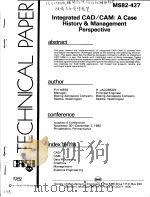 INTEGRATED CAD/CAM:A CASE HISTORY & MANAGEMENT PERSPECTIVE PDF电子版封面