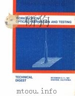 WORKSHOP ON OPTICAL FABRICATION AND TESTING（ PDF版）
