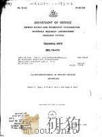 DEPARTMENT OF DEFENCE MATERIALS RESEARCH LABORATORIES TECHNICAL NOTE PDF电子版封面