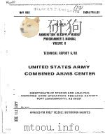 AMMUNITION RESUPPLY MODEL PROGRAMMER'S MANUAL VOLUME 2 1983 PDF电子版封面