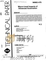 MACRO-LEVEL IMPACTS OF ADVANCED AUTOMATION PDF电子版封面