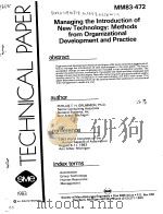 MANAGING THE INTRODUCTION OF NEW TECHNOLOGY:METHODS FROM ORGANIZATIONAL DEVELOPMENT AND PRACTICE PDF电子版封面