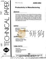 PRODUCTIVITY IN MANUFACTURING（ PDF版）