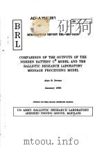 COMPARISON OF THE OUTPUTS OF THE NORDEN BATTERY C3 MODEL AND THE BALLISTIC RESEARCH LABORATORY MESSA PDF电子版封面 ALAN R.DOWNS