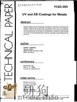 TECHNICAL PAPER FC83-250 UV AND EB-COATINGS FOR METALS PDF电子版封面