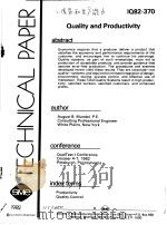 TECHNICAL PAPER IQ82-370 QUALITY AND PRODUCTIVITY（ PDF版）