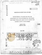 EXPERIMENTAL VALIDATION FOR THE UNIQUENESS OF THE DIFFERENTIAL PRESSURE-MAXIMUM PRESSURE SENSITIVITY PDF电子版封面 CARL R.RUTH ALBERT W.HORST