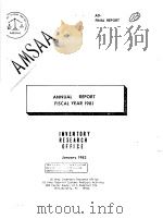 ANNUAL REPORT-FISCAL YEAR 1981 PDF电子版封面