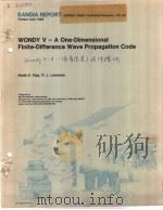 WONDY V-A ONE-DIMENSIONAL FINITE-DIFFERENCE WAVE PROPAGATION CODE PDF电子版封面 MARLIN E.KIPP R.J.LAWRENCE