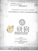 TRANSACTIONS OF THE TWENTY-SEVENTH CONFERENCE OF ARMY MATHEMATICLANS PDF电子版封面