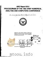 ARO REPORT 82-3 PROCEEDINGS OF THE 1982 ARMY NUMERICAL ANALYSIS AND COMPUTERS CONFERENCE PDF电子版封面
