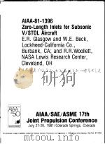 AIAA-81-1396 ZERO-LENGTH INLETS FOR SUBSONIC V/STOL AIRCRAFT（ PDF版）