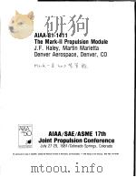AIAA-81-1411 THE MARK-2 PROPULSION MODULE PDF电子版封面