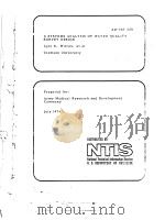 A SYSTEMS ANALYSIS OF WATER QUALITY SURVEY DESIGN     PDF电子版封面    LYLE C.WILCOX 