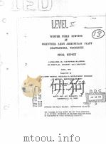 WINTER FIELD SURVEYS AT VOLUNTEER ARMY AMMUNITION PLANT CHATTANOOGA,TENNESSEE PDF电子版封面