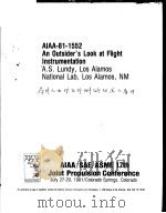 AIAA-81-1552 AN OUTSIDER‘S LOOK AT FLIGHT INSTRUMENTATION PDF电子版封面
